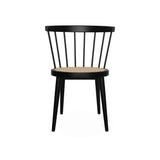 Alice's Home - Lot de 2 chaises Noires en Bois et cannage. Nora. L 54 x P 54 x H 76.5cm