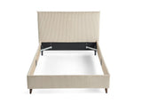 Best Mobilier - Cadre de Lit 160X200 cm Botticelli en Velours Côtelé Beige - Chambre Adulte