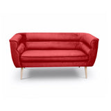 BETTSO MARO2 Sofa - Canapé 2 Places - Fauteuil Relax - Petit Canapé - Mini Canapé pour Salon, Chambre - Fauteuil Lounge - Canapé Rembourré - Velours Rouge