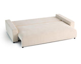 Lisa Design - Pivoine - canapé Droit 3 Places - Convertible avec Coffre - en Velours texturé, Beige