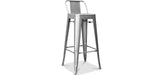 Tolix Style Tabouret de Bar avec Dossier - Design Industriel - 76cm - Nouvelle édition - Stylix Industriel
