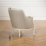 Robin des Bois - Victor : Fauteuil bergère en Bois Massif et Lin Premium