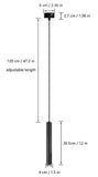 Vecys 1 Pièce Moderne Noir Lampe à Suspension Cylindre à LED COB Patch 3W Suspension Luminaire Cylindre φ4*30.5CM Pour Intérieur Cuisine Ile Salle à Manger Magasin Bar Comptoir