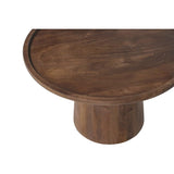 Meublorama Table Basse Ronde en Bois Massif Collection Jakarta - Style Ethnique et Design - Diamètre 65cm