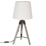 Atmosphera - Lampe trépied Runo - bois et ivoire H58 cm