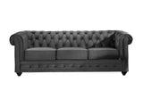 Vente-unique - Canapé 3 Places Chesterfield - Velours Anthracite