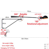 applique murale bras long extensible 115cm Applique à bras pivotant réglable avec interrupteur et prise Lampe de lit Lampes de lecture murales Étude de chambre E27 Lampe de chevet Lampe de lecture