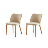 HULALA HOME Chaise Salle a Manger, Chaise Coiffeuse Moderne, Lot de 2 Chaises de Salle à Manger, Confortables avec Pieds en Bois, Convient au Salon, Salle à Manger, Chambre, Beige