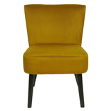 AltoBuy KONAE - Fauteuil Crapaud en Velours Côtelé Ocre