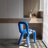 Chaise de salle à manger géométrique moderne – Tabouret décoratif pour chambre à coucher, contemporain rembourré en velours avec dossier – Chaise d'appoint de salon