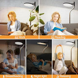 Nulmvic Lampadaire LED Salon Dimmable - 36W Lampe Sur Pied avec 4 Couleurs Variation Continue Lampadaire LED Moderne avec Télécommande et Commande Tactile pour Salon Chambre et Bureau