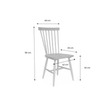 Alice's Home - Lot de 2 chaises Noires à barreaux en Bois d'hévéa. Romie. L 50.8 x P 44.2 x H 90cm