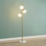 KOSILUM - Lampadaire doré 3 globes blanc - Estrela - Lumière Blanc Chaud Eclairage Salon Chambre Cuisine Couloir - - - G9 - IP20