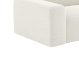 Vente-unique - Canapé 3 Places en Tissu Bouclette Blanc POGNI de Maison Céphy
