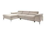 Vente-Unique - Canapé d'angle Gauche Convertible en Velours Beige SEPINA