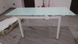 Mar.c.a. Design, Table Extensible, Table Salle à Manger Blanche avec Plateau en Verre, Table à Manger avec Pied de Table Metal - Table a Manger 110x70x76H + 2 Extensions de 30 cm - Made in Italy