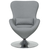 vidaXL Fauteuil œuf Gris Clair 63 x 73 x 90 cm Tissu, Salon, Chaise œuf pivotante Moderne, Meubles de Luxe pour Assise intérieure, Fauteuil élégant et Solution de Confort