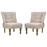 vidaXL Fauteuil de Style France 2 pcs Crème Tissu