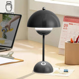 Starnearby Lampe de Table LED Pot de Fleurs, Lampe de Chevet Rechargeable Sans Fil, Lampes Champignon Tactile Dimmable avec 3 Modes de Luminosité, Lampes de Bureau Décorative Rétro