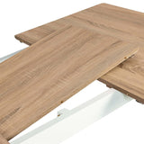 IDMarket - Table scandinave Extensible Rectangle Inga 6-8 Personnes Plateau Bois Pieds Blancs 160-200 cm