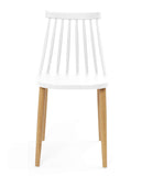 KAYELLES Lot de 2 - Chaise de Cuisine à barreaux bistrot café rétro scandinave, Pieds métal façon Bois Clair BAO (Blanc)
