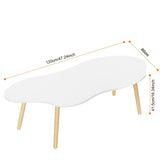 Yokawe Table basse moderne en forme de nuage pour salon, petite table centrale avec 4 pieds, pour espaces compacts et décoration du milieu du siècle, blanche, 80 cm