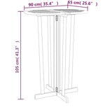 vidaXL Table de Bar 90x65x105 cm Bois de Teck Solide