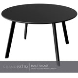 Grand patio Table Basse, Café Table, Acier de Première Qualité, Poids Léger, Table D’appoint Ronde latérale pour Bureau, Balcon, Cuisine et la Chambre (Noyer Noir)