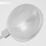 Lampadaire Nikkala, lampe sur pied en métal/verre en couleur chrome/blanc, luminaire au design moderne, abat-jour réglable, interrupteur on/off sur le boîtier, hauteur 240 cm, 3 x E14, sans ampoules