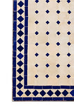 table en zellige et fer forgé artisanale marrakech nature / bleu 70x70cm