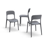 PAZZO DESIGN Chaise Luana Lot de 4 chaises (Gris)