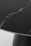 GEESEHOME Table de salle à manger ronde de 120 cm de diamètre avec plateau en céramique