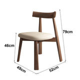 Lot de 6 chaises de salle à manger en bois avec dossier incurvé et coussin en cuir durable pour cuisine et salon Finition noyer foncé et blanc