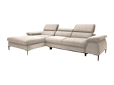 Vente-Unique - Canapé d'angle Gauche Convertible en Velours Beige SEPINA