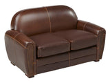 Vente-unique Fauteuil Club en Cuir Vieilli Baudoin - Chocolat
