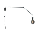 Applique murale orientable avec prise et interrupteur, noir saillie max. 150 cm