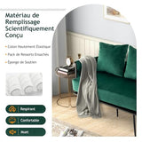 RELAX4LIFE Canapé 2 Places, Canapé Causeuse en Velours Doux avec 2 Oreillers Confortable | Pieds Métalliques Robustes| Patins Ajustable, Fauteuil de Salon 109 x 61 x 65CM, Vert foncé