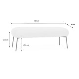 sweeek - Banc. Bout de lit avec revêtement Bouclette texturée. Rouille. Pieds en métal Noir. L 120 x P 41 x H 42.5cm
