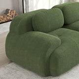 HUIVEYA Canapé Modulable Trois Places avec Accoudoirs Extra-Larges,Coussins d’Assise Haute Résilience 32D,Conception Ergonomique,Aucun Assemblage Requis (Green)