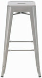 CLP Tabouret de Bar Joshua I Tabouret de Bar empilable en métal I Chaise de Bar avec Repose-Pieds I Hauteur d'assise 76 cm I Tabouret empilable, Couleur:Argent