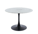 BAÏTA Table à Manger, Verre trempé, Noir, L110cm