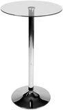 CLP Table De Bar Haute I Table Haute Mange Debout I Table en Métal Ronde avec Plateau en Verre I Stable, Couleur:Verre Clair