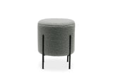 DecoInParis Pouf Design en Tissu Bouclette Gris et Pieds en métal Noir LIREN