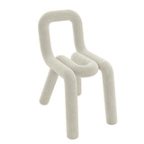 Chaise de salle à manger géométrique moderne – Tabouret décoratif pour chambre à coucher, contemporain rembourré en velours avec dossier – Chaise d'appoint de salon