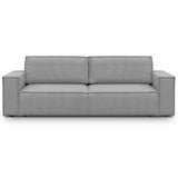 HOMIFAB Canapé Convertible 3 Places avec Coffre de Rangement en Tissu Gris chiné - Harper