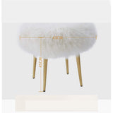 YLiansong-home Tabouret Vanity Chair Ronde Fausse Fourrure Tabouret Tabouret Dressing Dressing rembourré Pieds en métal Durable et élégant Coiffeuse Tabouret (Color, Size : 45x45cm)