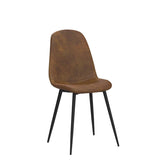 Homy CASA – Lot de 4 chaises de Salle à Manger Douces avec Dossier et Pieds en métal Massif pour Salon, Maison, Marron