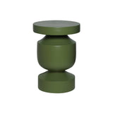 sweeek - Table d'appoint. Bout de canapé. Table de Chevet en métal Coloris Kaki. Alma. Ø30.5 x H 43.5cm