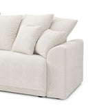 BAÏTA Canapé Droit Convertible Nova 3 Places en Tissu Bouclette Blanc