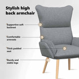 vidaXL Fauteuil Gris Clair 69 x 74 x 93 cm Tissu, Fauteuil, Design Moderne, Polyester Durable, Assise pour Salon, Cozy, Chaise Ergonomique, Cadre en Bois Massif, Style Compact